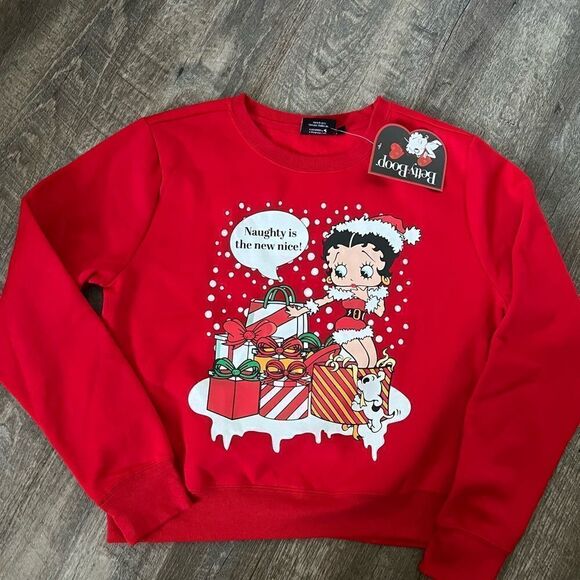 Betty Boop Christmas Sweatshirt- Size Large - Picture 1 of 7